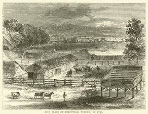 Miejsce straceń, Tyburn, 1750 autorstwa English School