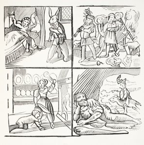 Przyjemna historia Jacka Hornera, ilustracja z książki Chap-books of the Eighteenth Century Johna Ashtona, wyd. 1882 autorstwa English School