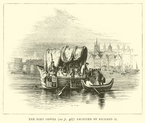 Poeta Gower otrzymany przez Ryszarda II autorstwa English School