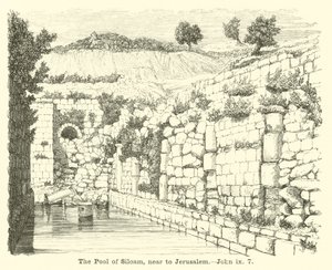 Sadzawka Siloam, niedaleko Jerozolimy, Jan, IX, 7 autorstwa English School