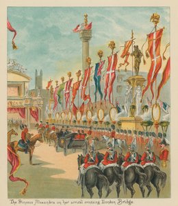 Księżniczka Alexandra w drodze powrotnej przez London Bridge autorstwa English School