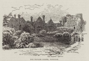 Prywatna kaplica, Farnham (grawerunek) autorstwa English School