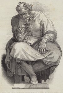 Prorok Jeremiasz z Obrazu Michała Anioła w Kaplicy Sykstyńskiej w Rzymie (rycina) autorstwa English School