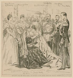 Królowa i Królewska Oblubienica, incydent w kaplicy po ceremonii zaślubin, 23 lipca 1896 r. autorstwa English School