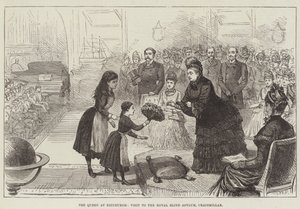 Królowa w Edynburgu, wizyta w Royal Blind Asylum, Craigmillar autorstwa English School