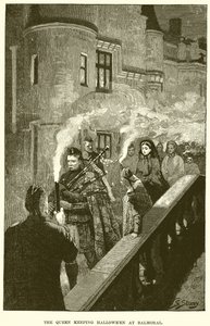 Królowa trzymająca Halloween w Balmoral autorstwa English School