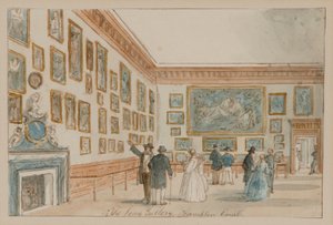 Galeria Królowej, Pałac Hampton Court, ok. 1860-70 (akwarela na papierze) autorstwa English School