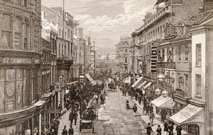 Wizyta królowej w Birmingham: The High Street, z „The Illustrated London News”, 2 kwietnia 1887 r. autorstwa English School