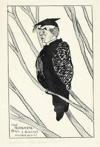 The Rasher-Bill (Divers Oxoniensis): Hastings Rashdall (1858-1924) (pióro, atrament i ołówek na papierze) autorstwa English School