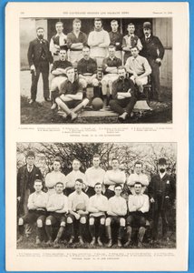 Ravensbourne i The Connaught, drużyny piłkarskie przedstawione w The Illustrated Sporting and Dramatic News, 13 lutego 1892 autorstwa English School