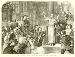 Rekantacja arcybiskupa Cranmera w kościele St. Marys w Oksfordzie autorstwa English School