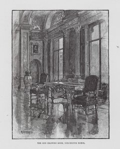 Czerwony salon, Dorchester House (litografia) autorstwa English School