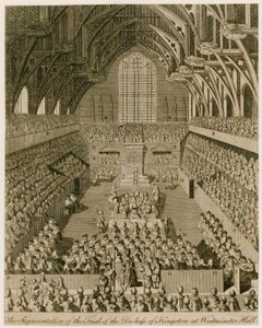 Reprezentacja procesu księżnej Kingston w Westminster Hall autorstwa English School