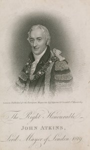 Szanowny John Atkins, burmistrz Londynu 1819 r autorstwa English School