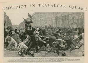 Zamieszki na Trafalgar Square: Walka na St Martins Lane między policją a kontyngentem z Clerkenwell Green autorstwa English School