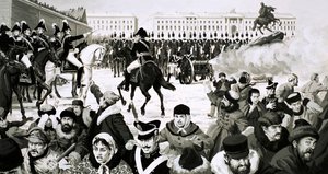 Powstanie i upadek Romanowów: Wojny z Zachodem (gwasz na papierze) autorstwa English School