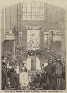 Zgoda królewska udzielona przez Komisję do New Corn Bill, w Izbie Lordów, piątek, 26 czerwca 1846 (rycina) autorstwa English School