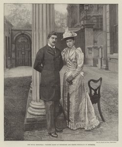 Królewska Zaręczyna, księżniczka Marie z Edynburga i książę Ferdynand z Rumunii (rycina) autorstwa English School