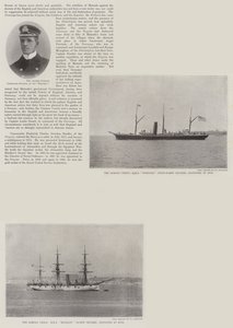 Royal Navy w Apia (grawerowanie) autorstwa English School