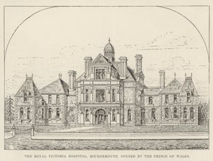 Royal Victoria Hospital, Bournemouth, otwarty przez księcia Walii (grawerowanie) autorstwa English School
