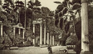 Ruiny, Virginia Water (litografia) autorstwa English School