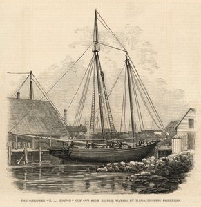 Szkuner E A Horton wycięty z wód brytyjskich przez rybaków z Massachusetts autorstwa English School