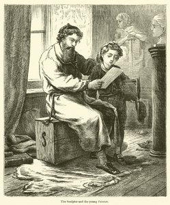 Rzeźbiarz i młody Malarz (grafika) autorstwa English School