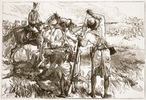The Sepoys at Buxar, ilustracja z Cassells Illustrated History of India autorstwa Jamesa Granta, wyd. 1879 autorstwa English School