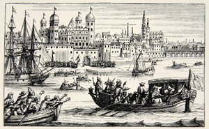 Siedmiu Biskupów idących do Wieży, kwiecień 1688 autorstwa English School