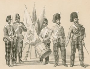 Siedemdziesiąty drugi („Duke of Albany”) i siedemdziesiąty czwarty górale autorstwa English School