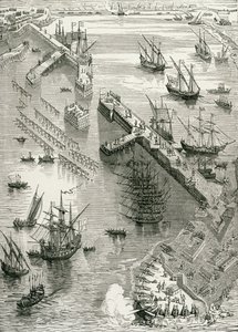 The Siege of Rochelle, z Historii Francji, Emile de Bonnechose, wyd. Ward, Lock and Co, Londyn autorstwa English School
