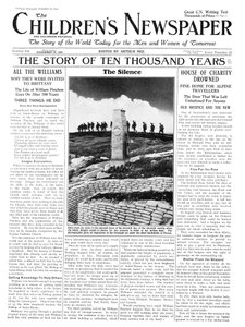 Dzień Ciszy Pamięci, strona tytułowa „Gazety Dziecięcej”, listopad 1934 (druk gazetowy)