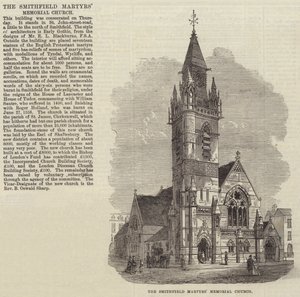 Kościół pamięci męczenników Smithfield (rycina) autorstwa English School