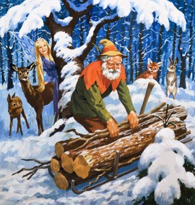 Śnieżna wróżka, ilustracja z filmu "Dawno, dawno temu" (gwasz na papierze) autorstwa English School