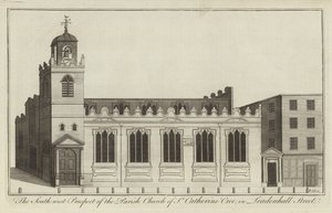 South West Prospect kościoła parafialnego St Catherine Cree przy Leadenhall Street w Londynie
