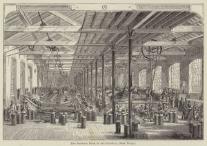Spinning Room w Shadwell Rope Works (grafika) autorstwa English School