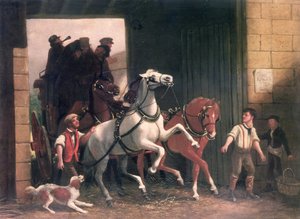 Przybycie sceny, c.1830 autorstwa English School