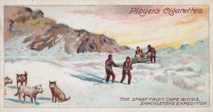 Początek z Cape Royds, Ekspedycja Shackletona (chromolitho) autorstwa English School