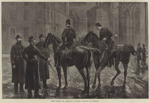 Państwo Irlandia, patrol policyjny w Dublinie (grawerunek) autorstwa English School
