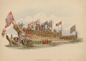 The Stationers Barge, Tamiza, Londyn autorstwa English School