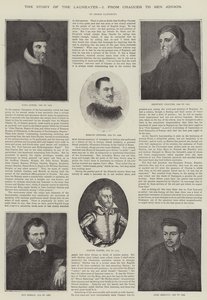 Historia laureatów, od Chaucera do Bena Jonsona (grafika) autorstwa English School