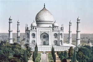 Taj Mahal w Agrze (kolor lito) autorstwa English School
