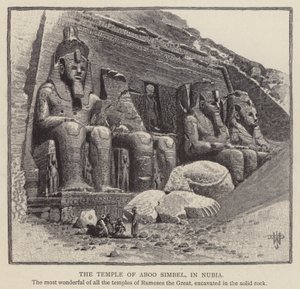 Świątynia Aboo Simbel w Nubii (rycina) autorstwa English School