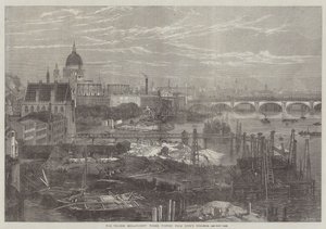 Thames Embankment Works, oglądany z King