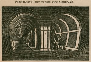 Tunel Tamizy: widok perspektywiczny dwóch łuków autorstwa English School