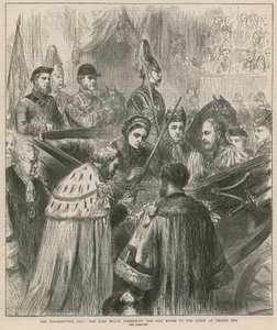 Święto Dziękczynienia: Burmistrz wręcza Królowej Miecz Miasta w Temple Bar autorstwa English School