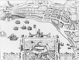 Towne and Platforme of Fayall wygrane przez prawego czcigodnego hrabiego Cumberland, 2 września 1589 autorstwa English School