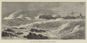 Niespokojne wody portu Peterhead (rycina) autorstwa English School