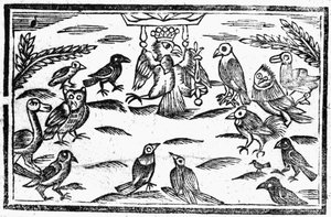 The Woody Choristers lub The Birds Harmony, ilustracja z „Księgi Roxburghe Ballads” autorstwa English School