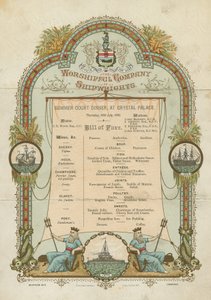 Worshipful Company of Shipwrights Summer Court Dinner (chromolitho) autorstwa English School